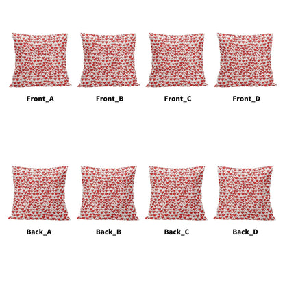 Red Scribbled Hearts Peach Velvet 4 Pcs Square Pillow Case Covers (5 sizes) - DeRose Seasonal