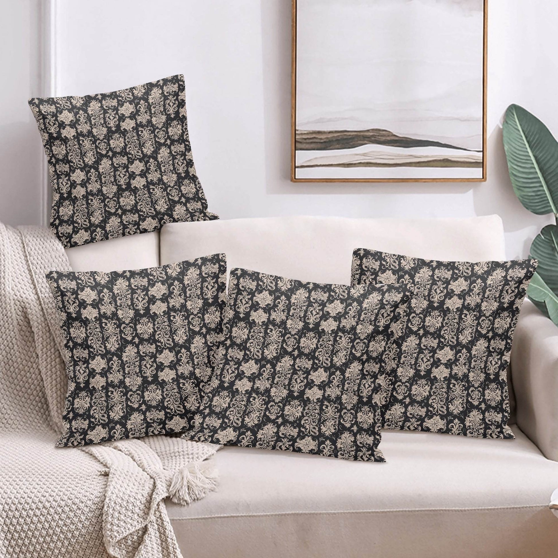 Gothic Emblem Peach Velvet 4 Pcs Square Pillow Case Covers (5 sizes) - DeRose Seasonal
