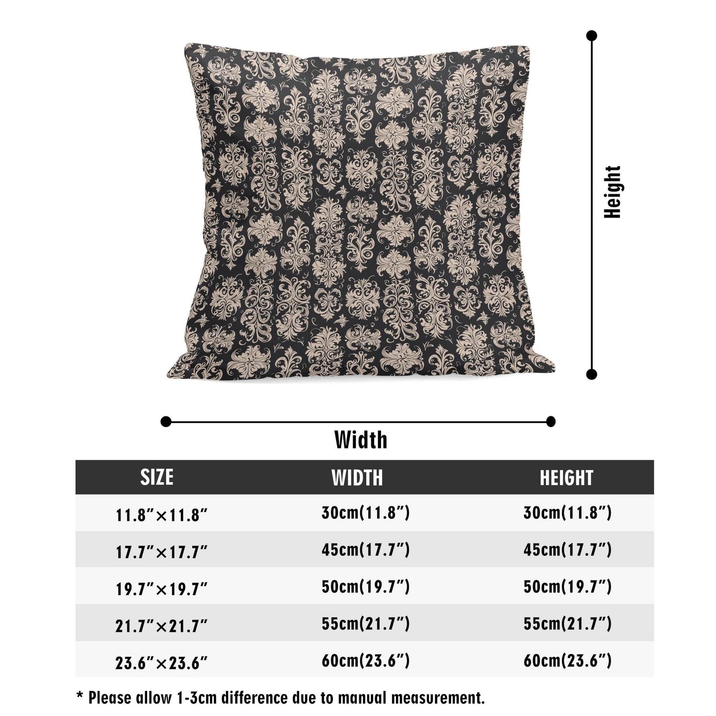 Gothic Emblem Peach Velvet 4 Pcs Square Pillow Case Covers (5 sizes) - DeRose Seasonal