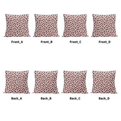 Floral Fire Peach Velvet 4 Pcs Square Pillow Case Covers (5 sizes) - DeRose Seasonal