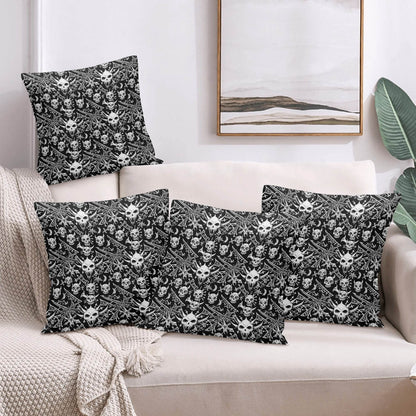 Little Devils Peach Velvet 4 Pcs Square Pillow Case Covers (5 sizes) - DeRose Seasonal
