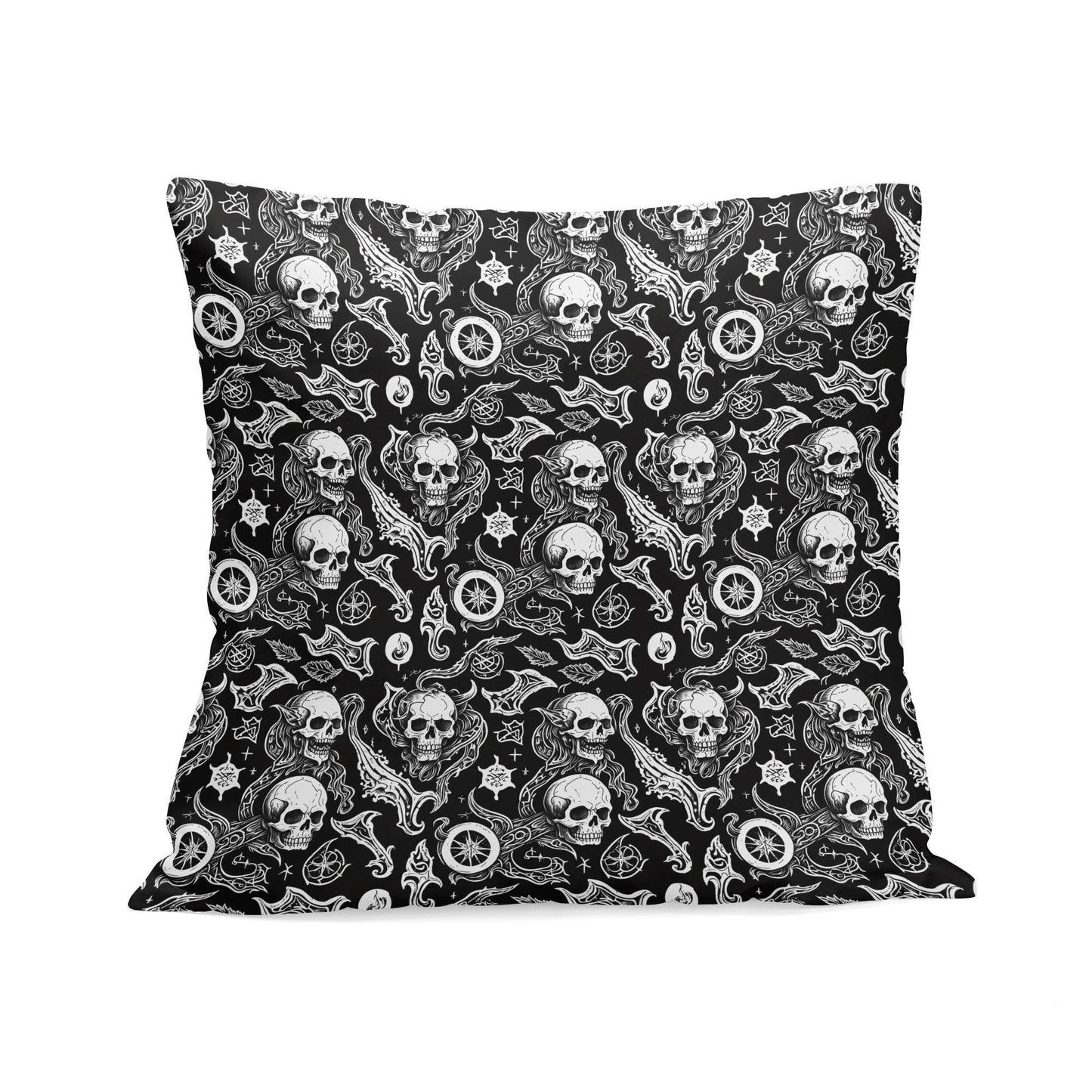 Flying Skulls Peach Velvet 4 Pcs Square Pillow Case Covers (5 sizes) - DeRose Seasonal