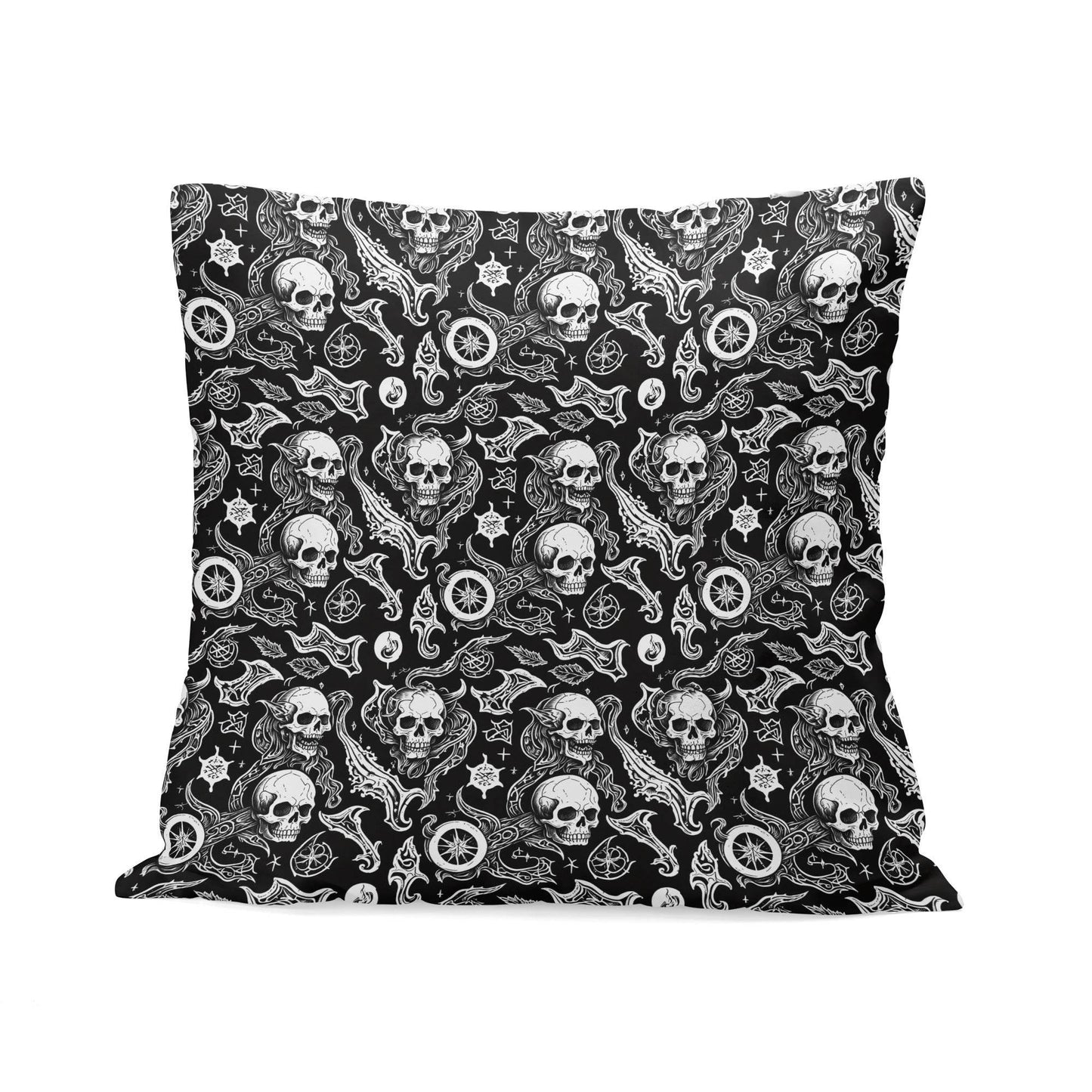 Flying Skulls Peach Velvet 4 Pcs Square Pillow Case Covers (5 sizes) - DeRose Seasonal