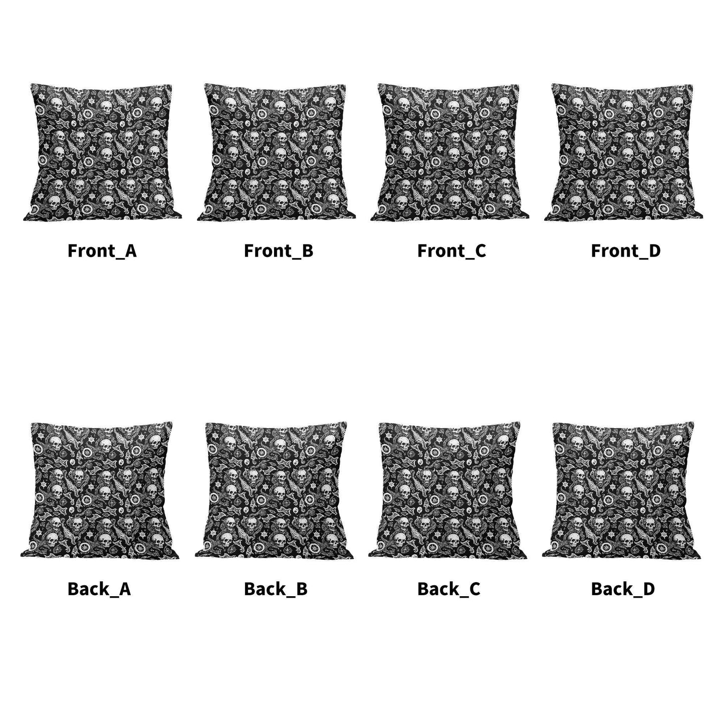 Flying Skulls Peach Velvet 4 Pcs Square Pillow Case Covers (5 sizes) - DeRose Seasonal