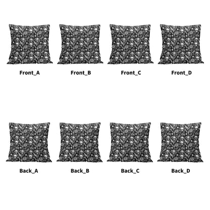 Flying Skulls Peach Velvet 4 Pcs Square Pillow Case Covers (5 sizes) - DeRose Seasonal