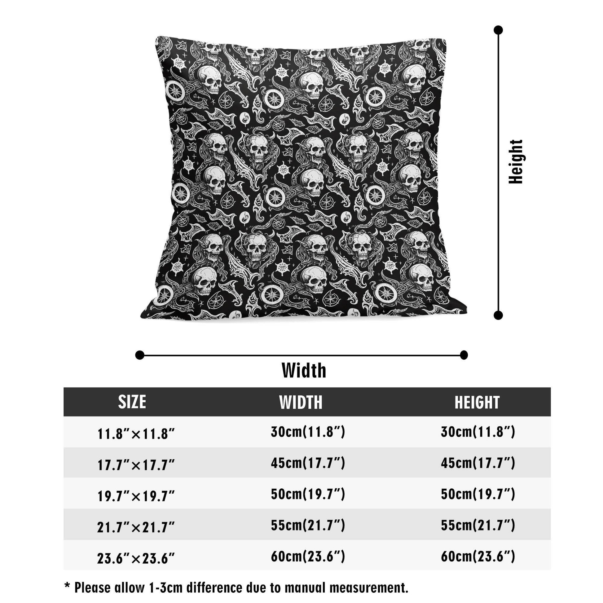 Flying Skulls Peach Velvet 4 Pcs Square Pillow Case Covers (5 sizes) - DeRose Seasonal