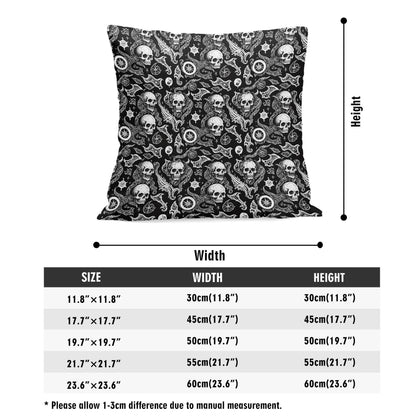 Flying Skulls Peach Velvet 4 Pcs Square Pillow Case Covers (5 sizes) - DeRose Seasonal
