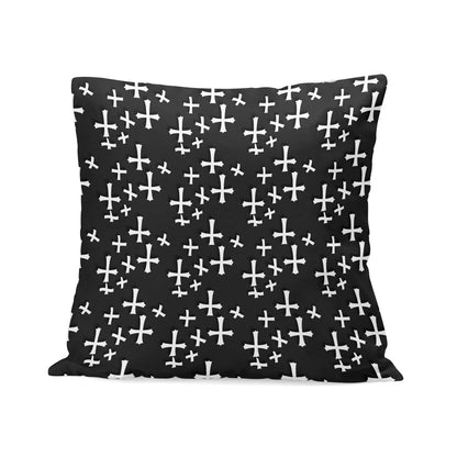 Little Crosses Peach Velvet 4 Pcs Square Pillow Case Covers (5 sizes) - DeRose Seasonal