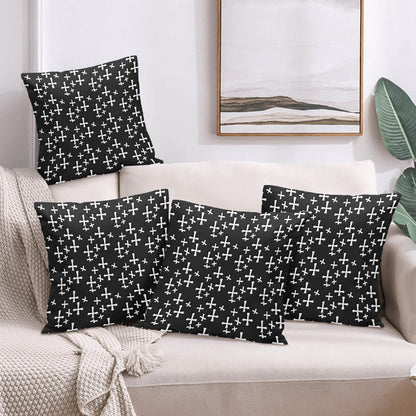 Little Crosses Peach Velvet 4 Pcs Square Pillow Case Covers (5 sizes) - DeRose Seasonal