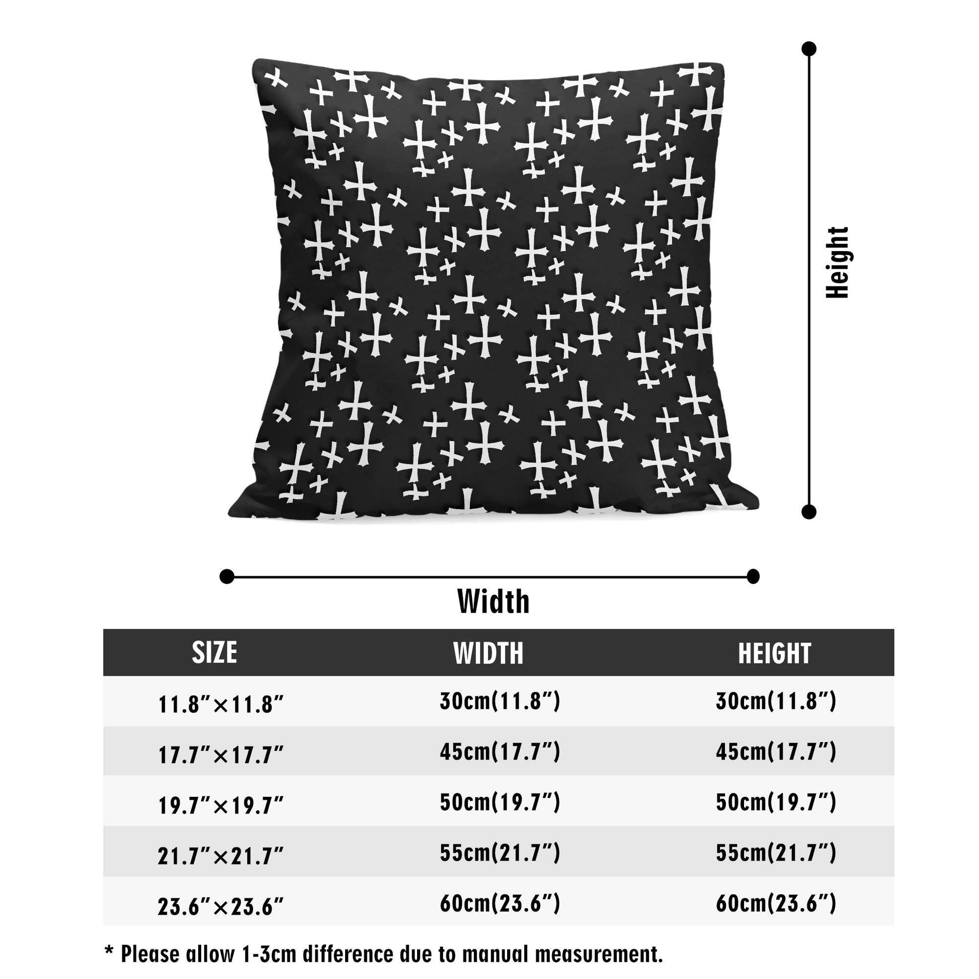 Little Crosses Peach Velvet 4 Pcs Square Pillow Case Covers (5 sizes) - DeRose Seasonal