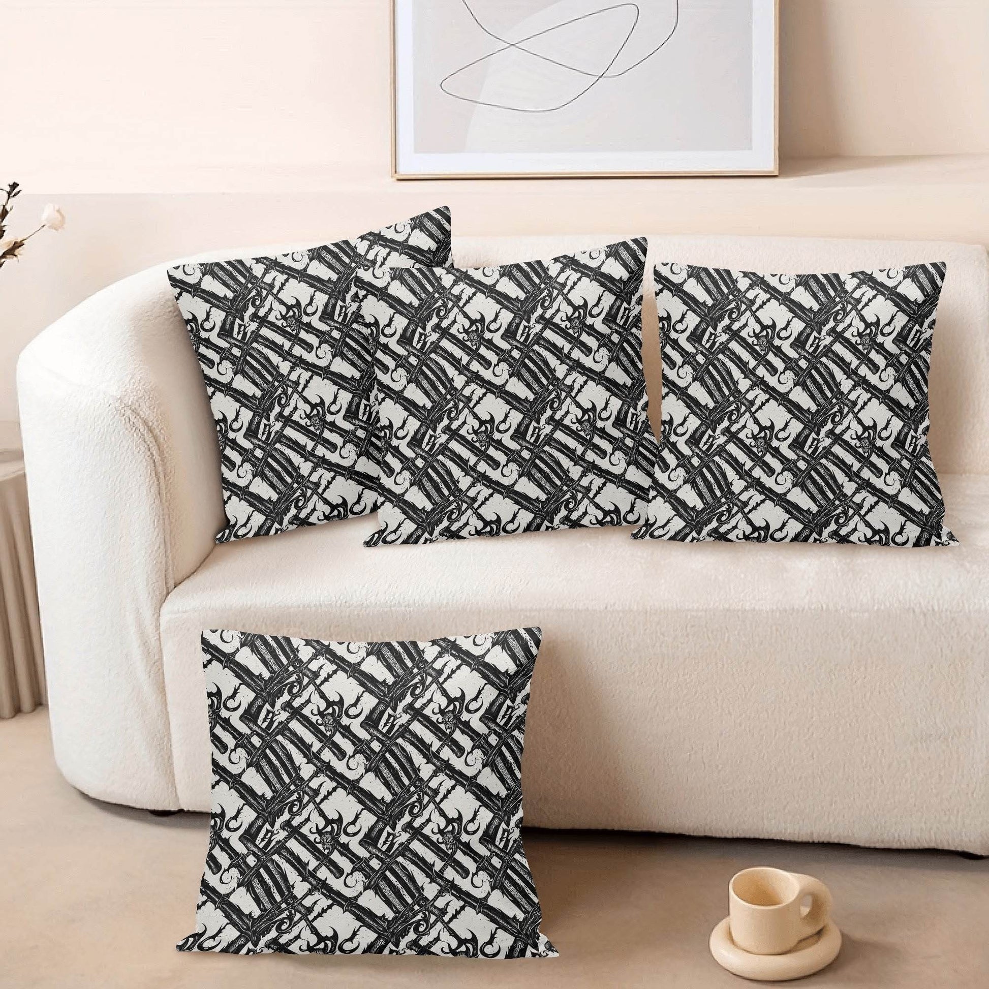 Devil Veins Peach Velvet 4 Pcs Square Pillow Case Covers (5 sizes) - DeRose Seasonal