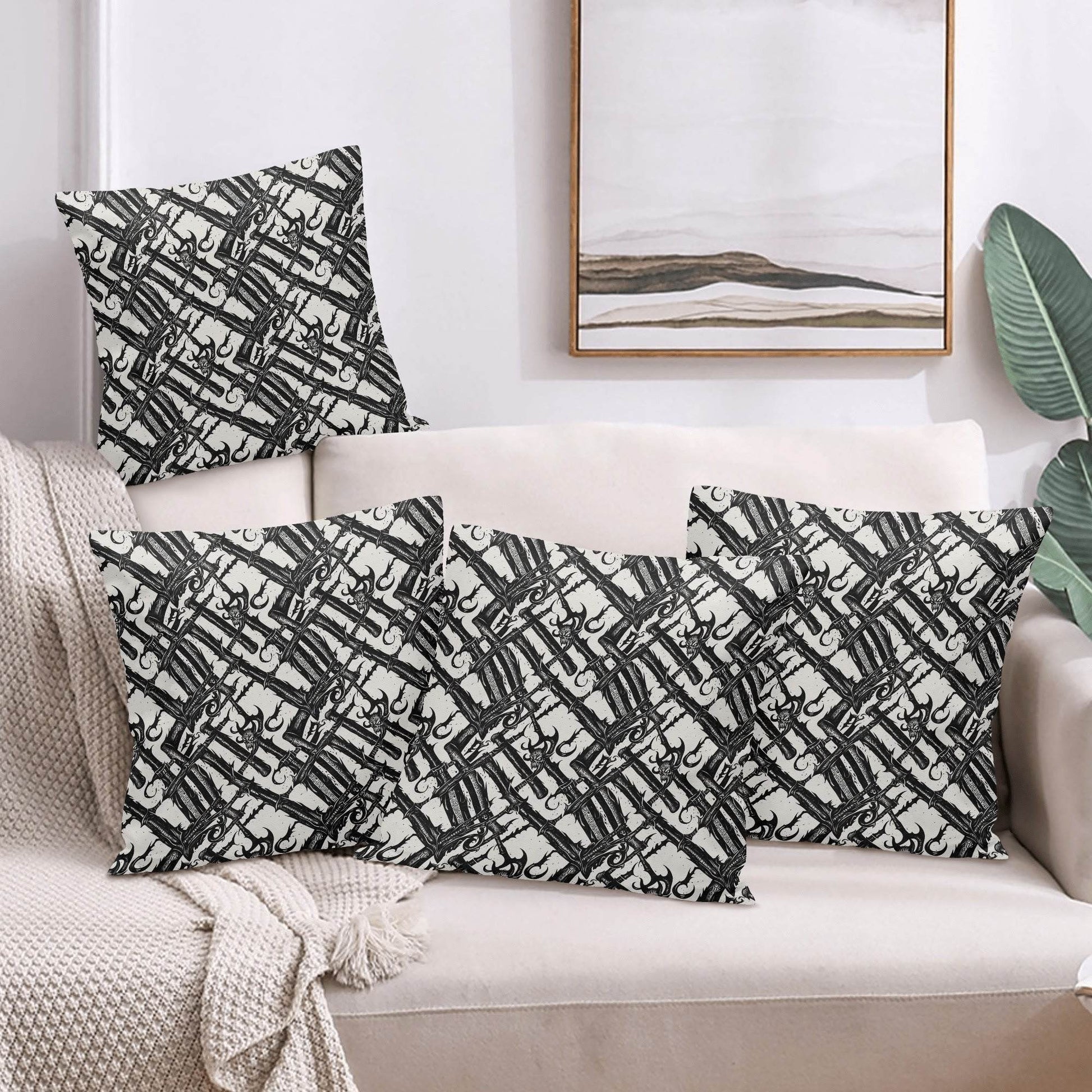 Devil Veins Peach Velvet 4 Pcs Square Pillow Case Covers (5 sizes) - DeRose Seasonal