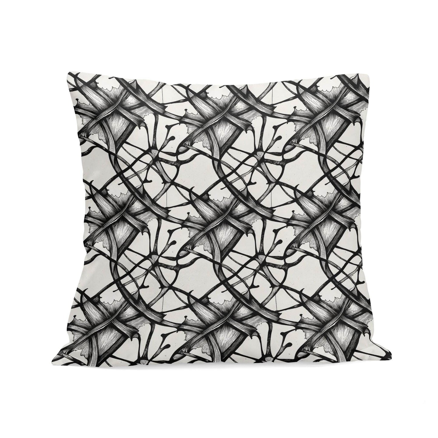 Ink Floral Peach Velvet 4 Pcs Square Pillow Case Covers (5 sizes) - DeRose Seasonal