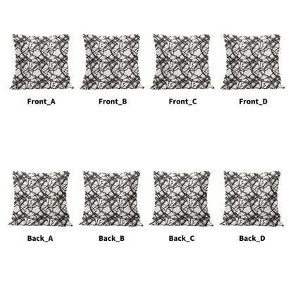 Ink Floral Peach Velvet 4 Pcs Square Pillow Case Covers (5 sizes) - DeRose Seasonal