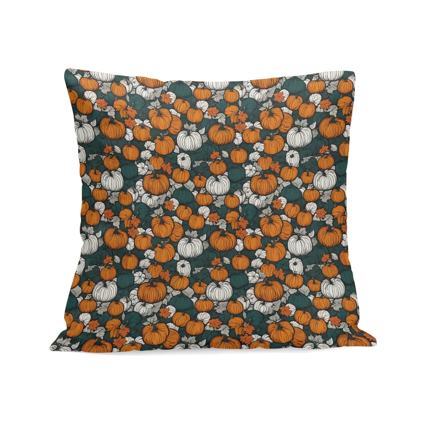 Dark Pumpkin Patch Peach Velvet 4 Pcs Square Pillow Case Covers (5 sizes) - DeRose Seasonal