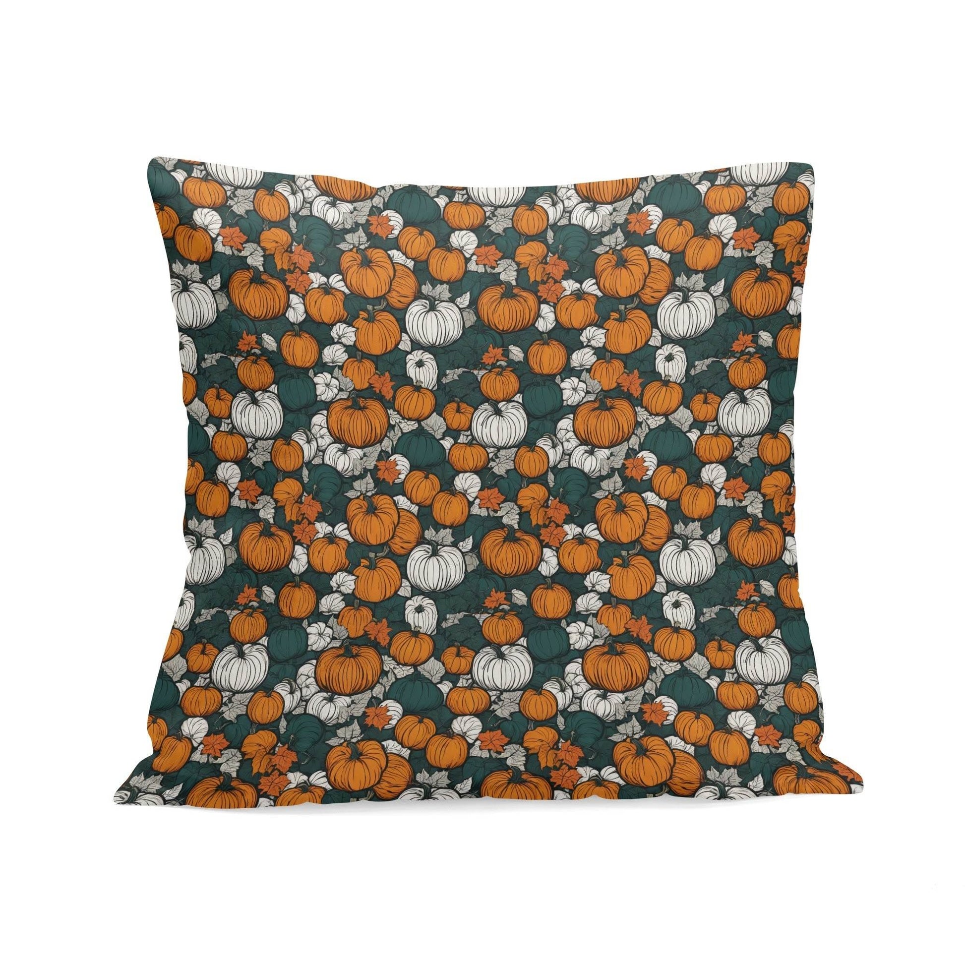 Dark Pumpkin Patch Peach Velvet 4 Pcs Square Pillow Case Covers (5 sizes) - DeRose Seasonal