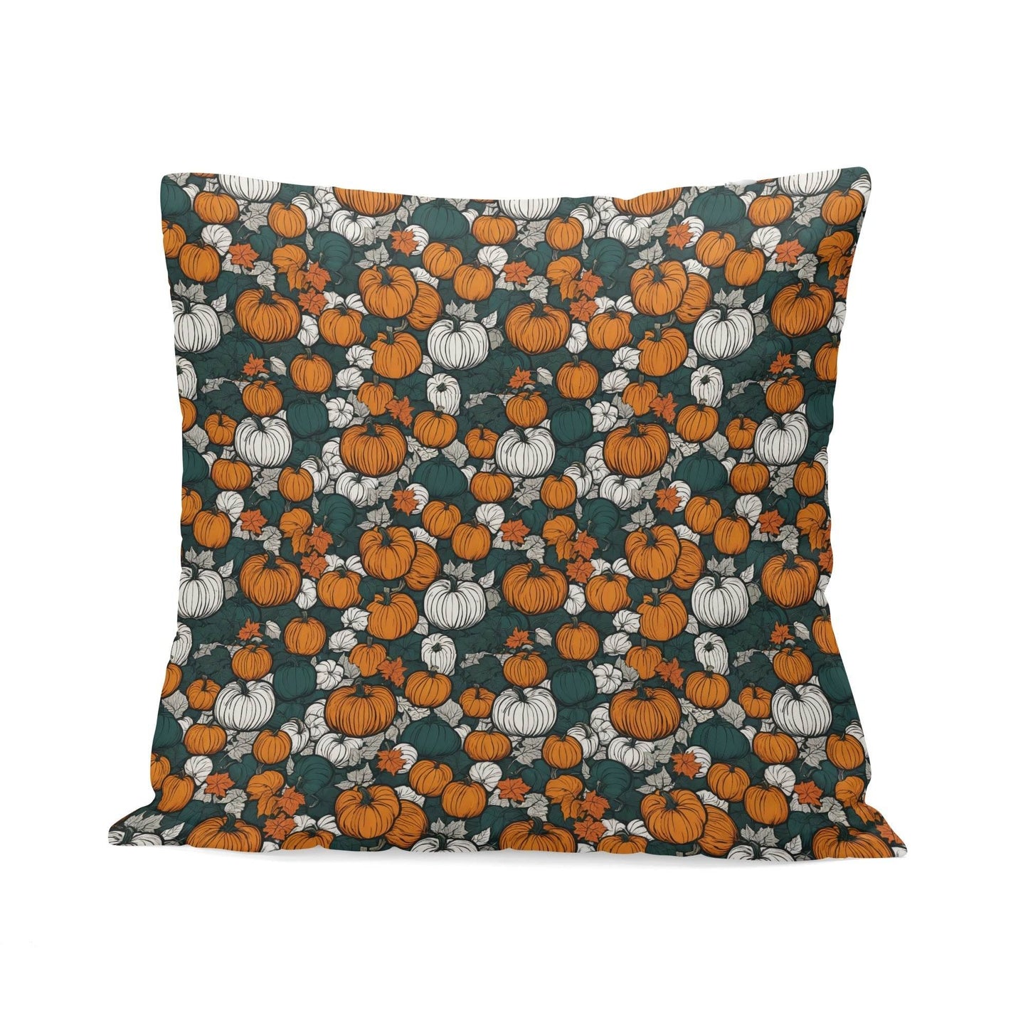 Dark Pumpkin Patch Peach Velvet 4 Pcs Square Pillow Case Covers (5 sizes) - DeRose Seasonal