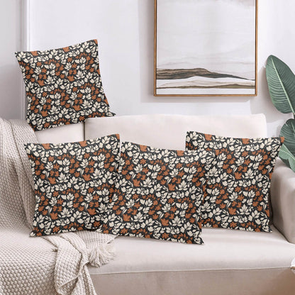 Dark Autumn Peach Velvet 4 Pcs Square Pillow Case Covers (5 sizes) - DeRose Seasonal