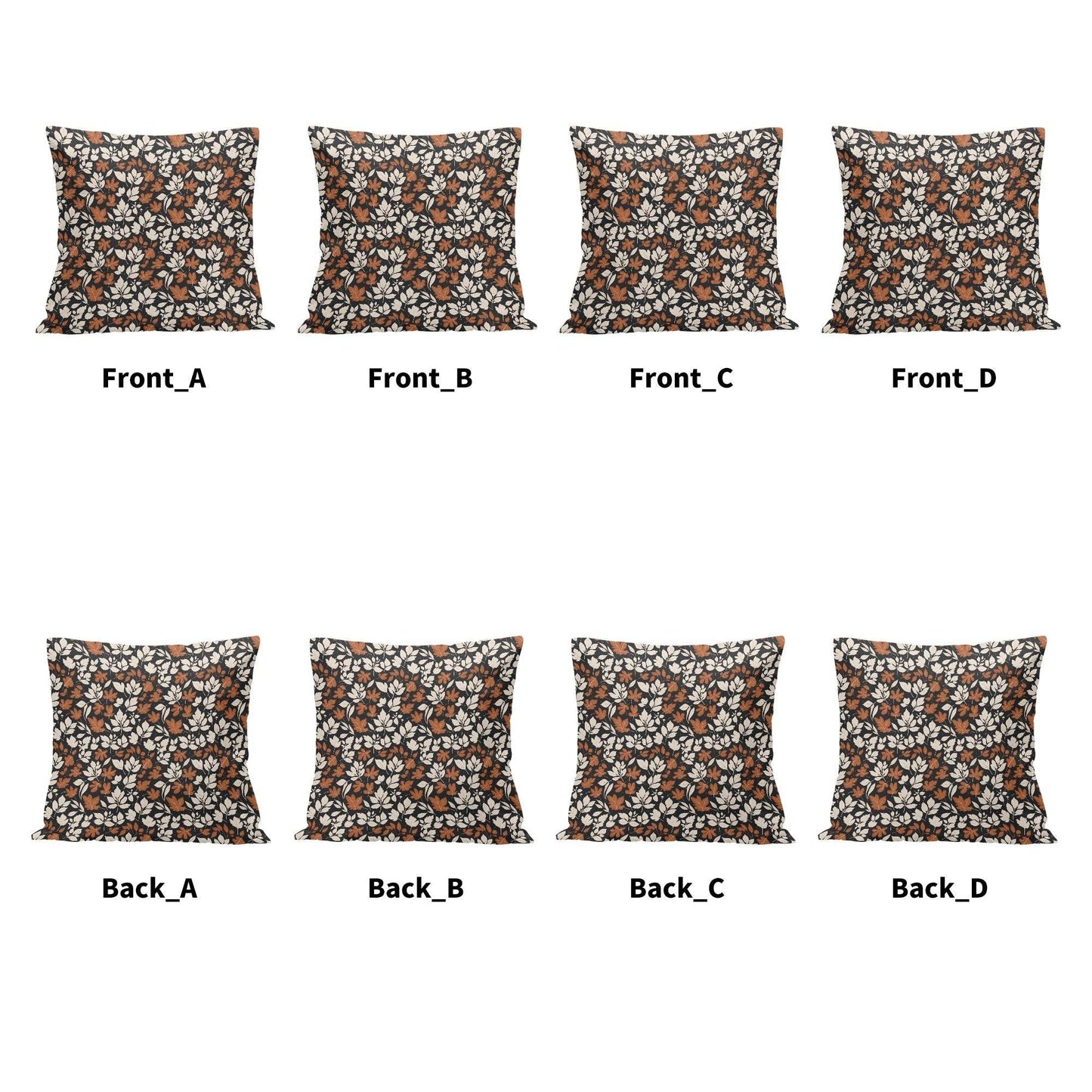Dark Autumn Peach Velvet 4 Pcs Square Pillow Case Covers (5 sizes) - DeRose Seasonal
