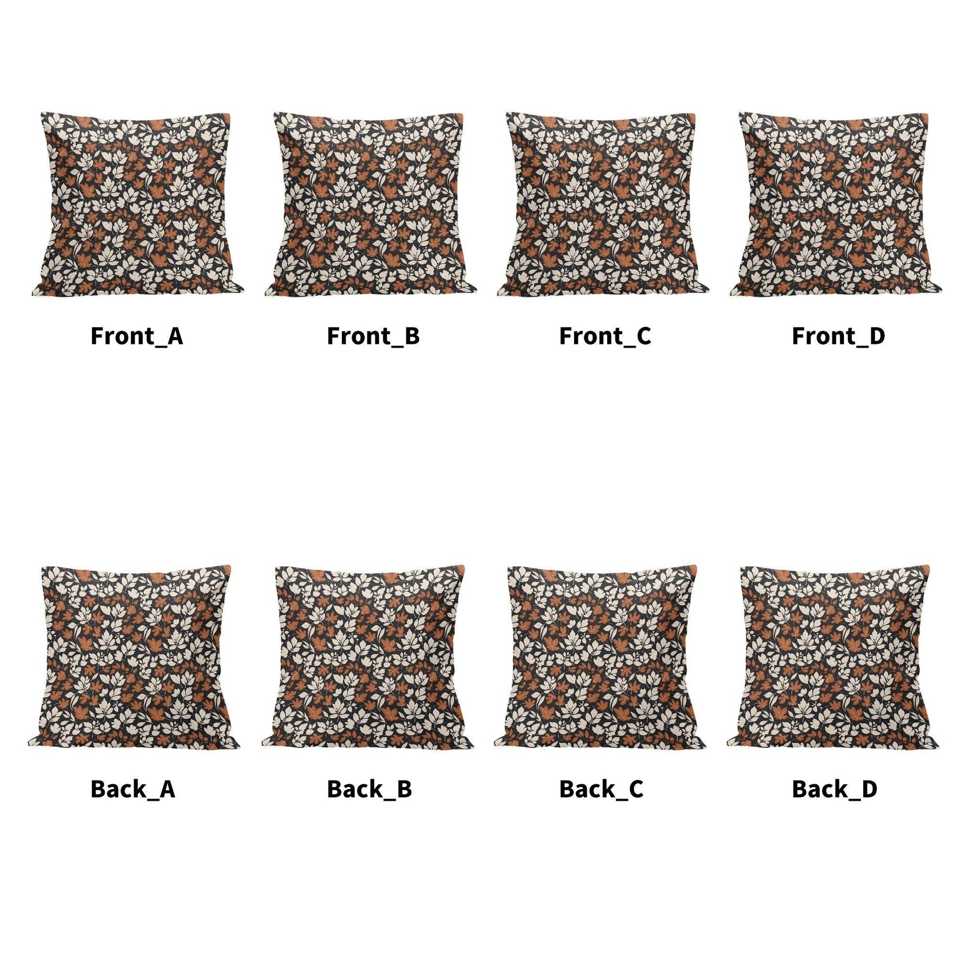 Dark Autumn Peach Velvet 4 Pcs Square Pillow Case Covers (5 sizes) - DeRose Seasonal