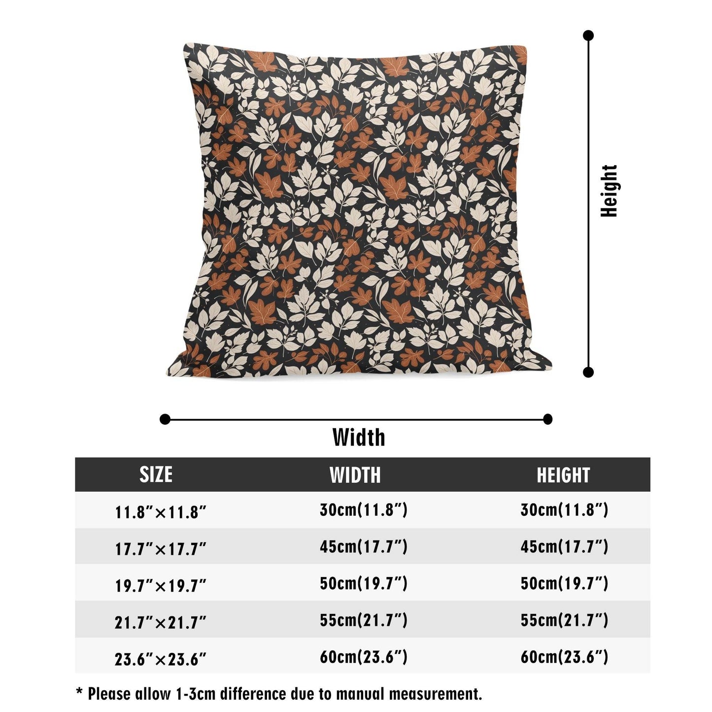 Dark Autumn Peach Velvet 4 Pcs Square Pillow Case Covers (5 sizes) - DeRose Seasonal