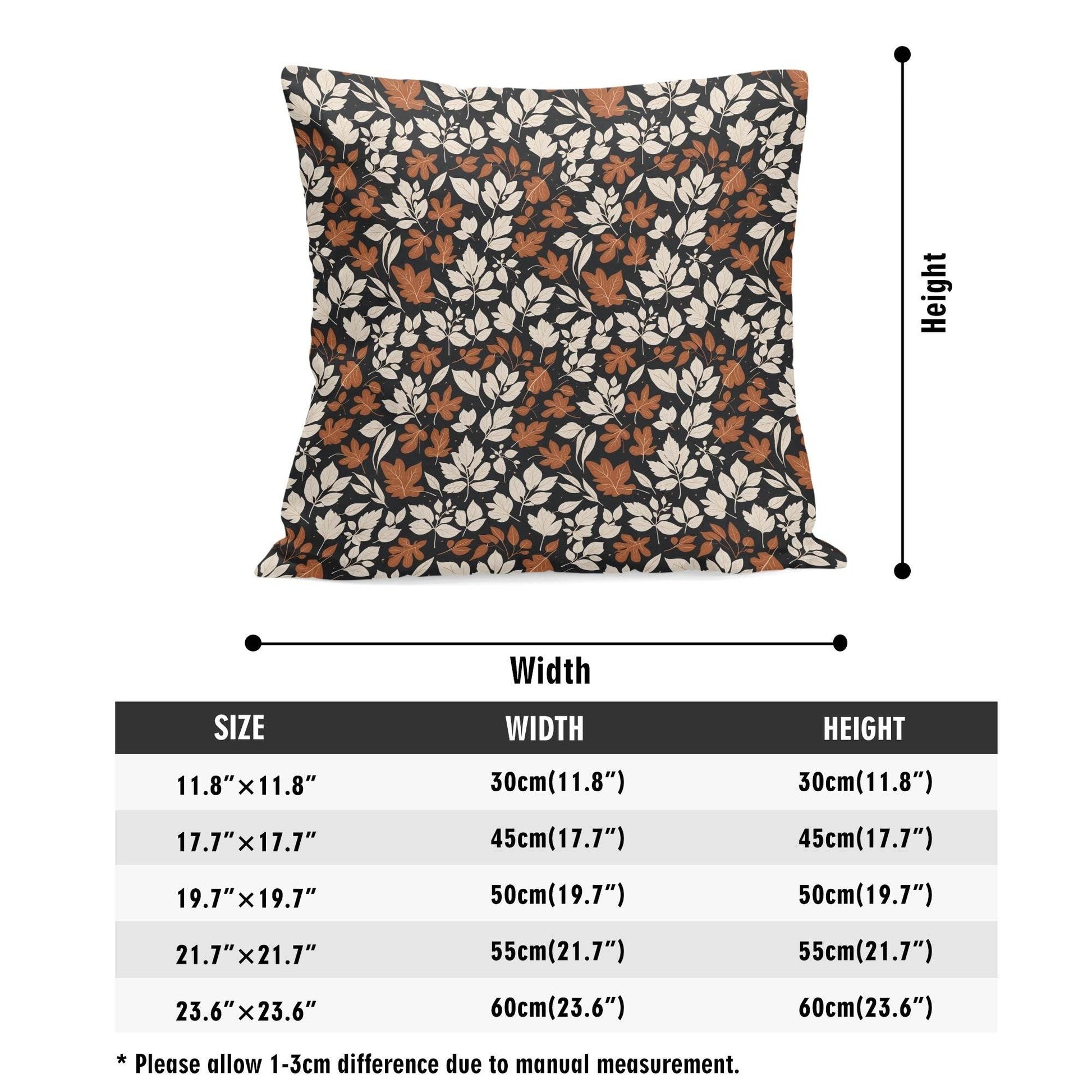 Dark Autumn Peach Velvet 4 Pcs Square Pillow Case Covers (5 sizes) - DeRose Seasonal