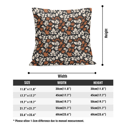 Dark Autumn Peach Velvet 4 Pcs Square Pillow Case Covers (5 sizes) - DeRose Seasonal