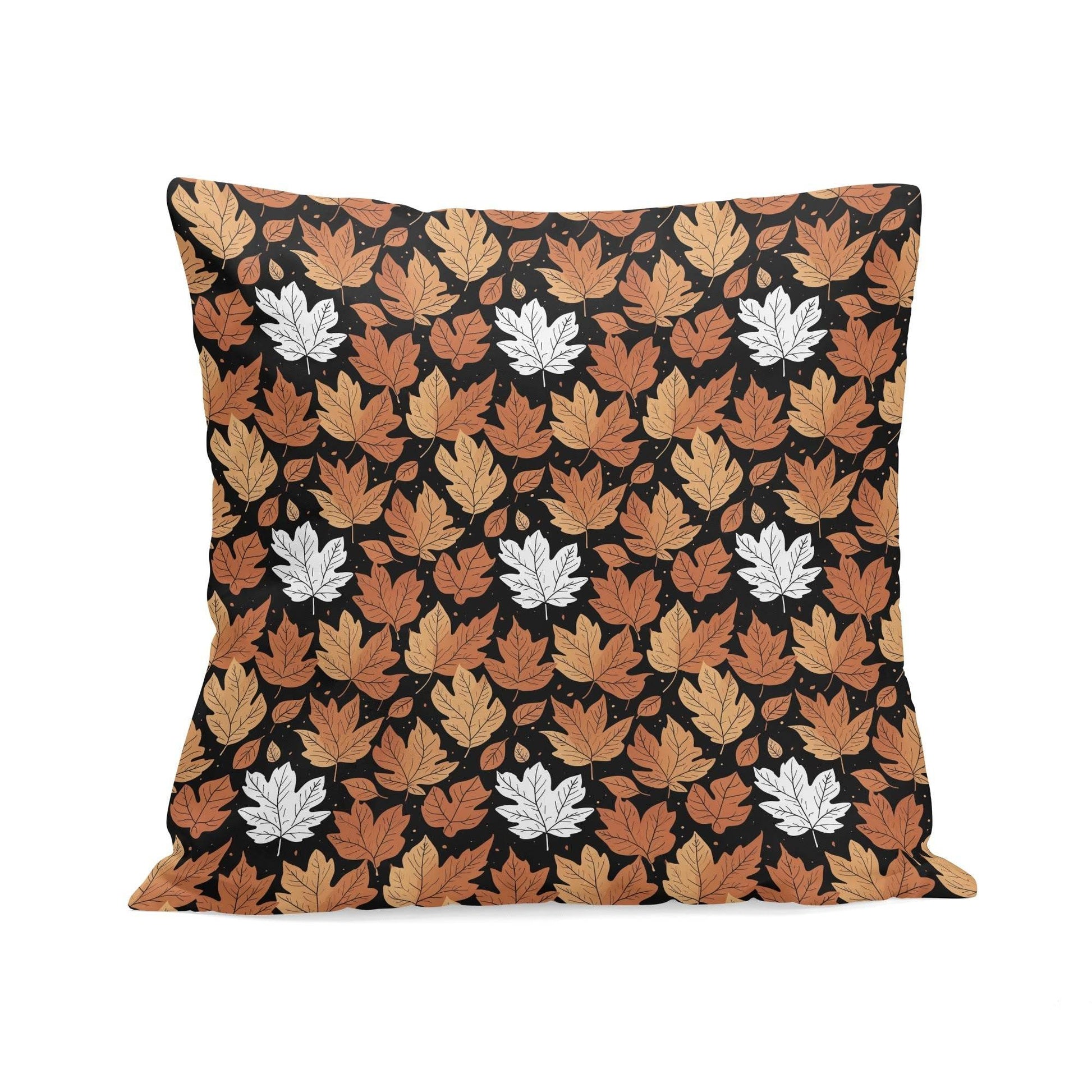 Maple Leaves Peach Velvet 4 Pcs Square Pillow Case Covers (5 sizes) - DeRose Seasonal
