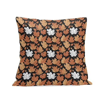 Maple Leaves Peach Velvet 4 Pcs Square Pillow Case Covers (5 sizes) - DeRose Seasonal