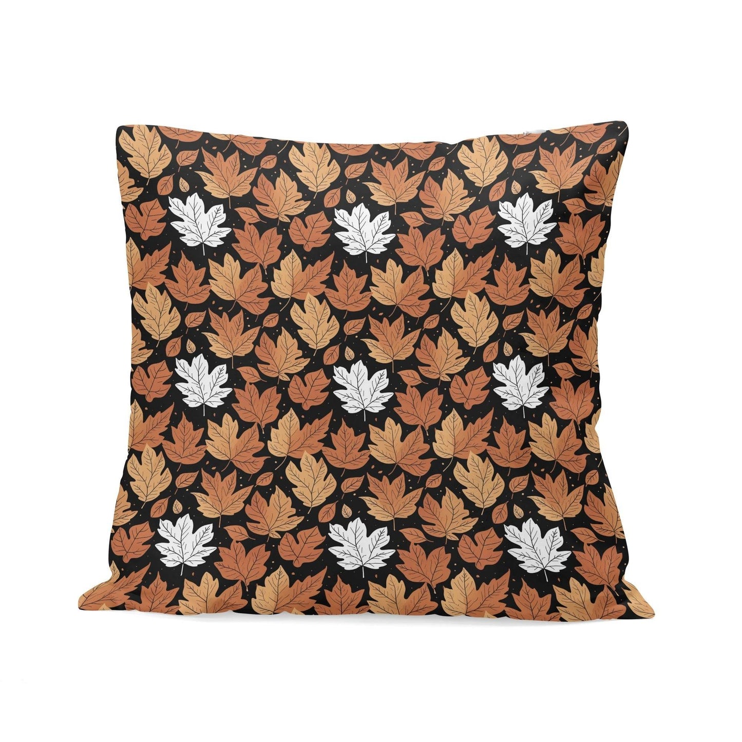 Maple Leaves Peach Velvet 4 Pcs Square Pillow Case Covers (5 sizes) - DeRose Seasonal