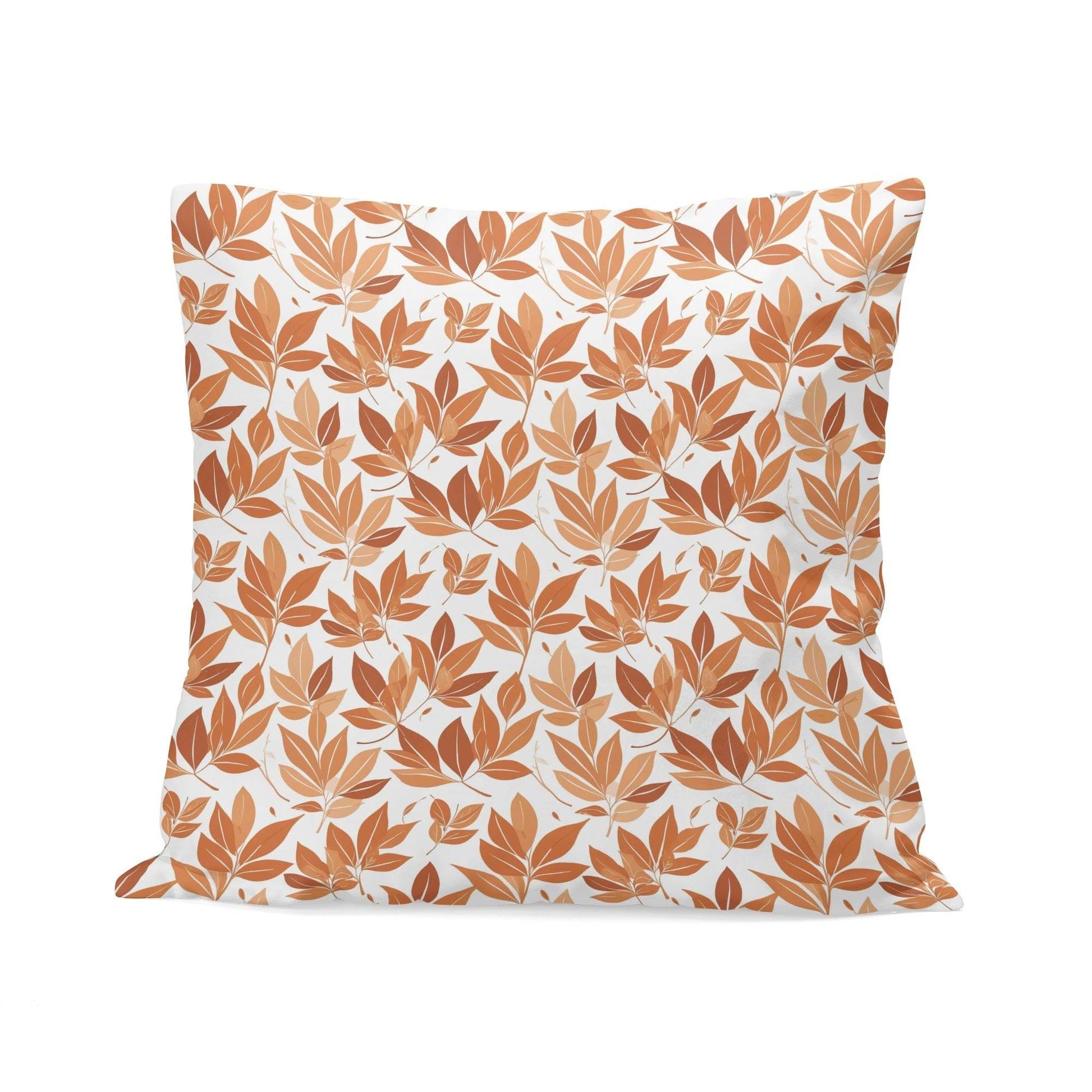 Autumn Leaves Peach Velvet 4 Pcs Square Pillow Case Covers (5 sizes) - DeRose Seasonal
