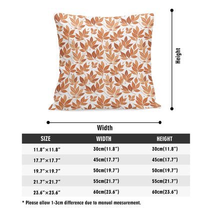 Autumn Leaves Peach Velvet 4 Pcs Square Pillow Case Covers (5 sizes) - DeRose Seasonal