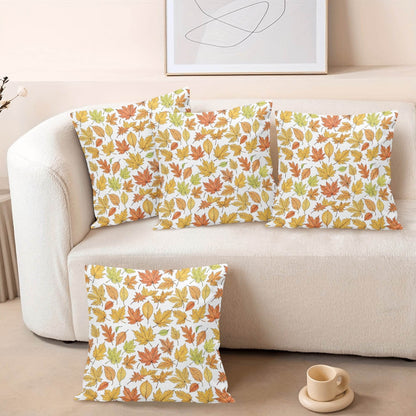 Autumn Peach Velvet 4 Pcs Square Pillow Case Covers (5 sizes) - DeRose Seasonal