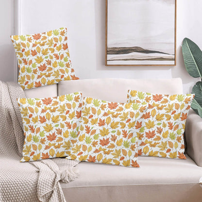 Autumn Peach Velvet 4 Pcs Square Pillow Case Covers (5 sizes) - DeRose Seasonal