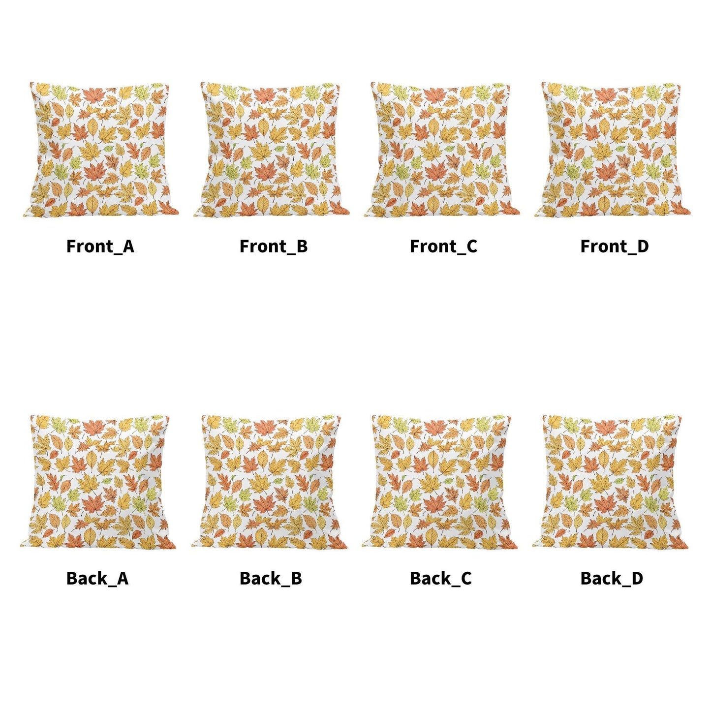 Autumn Peach Velvet 4 Pcs Square Pillow Case Covers (5 sizes) - DeRose Seasonal