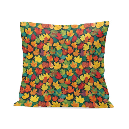 Colorful Leaves Peach Velvet 4 Pcs Square Pillow Case Covers (5 sizes) - DeRose Seasonal