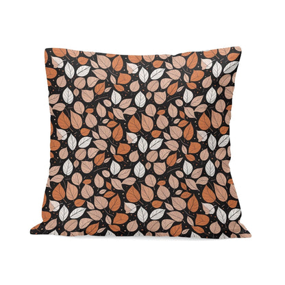 Dark Leaves Peach Velvet 4 Pcs Square Pillow Case Covers (5 sizes) - DeRose Seasonal