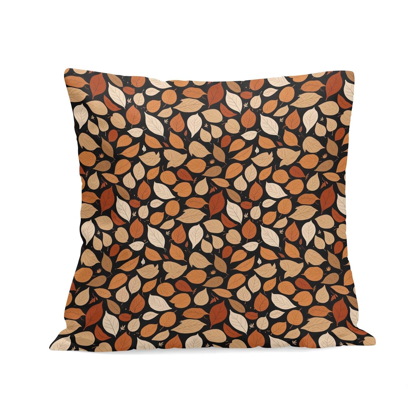 Red Leaves Peach Velvet 4 Pcs Square Pillow Case Covers (5 sizes) - DeRose Seasonal