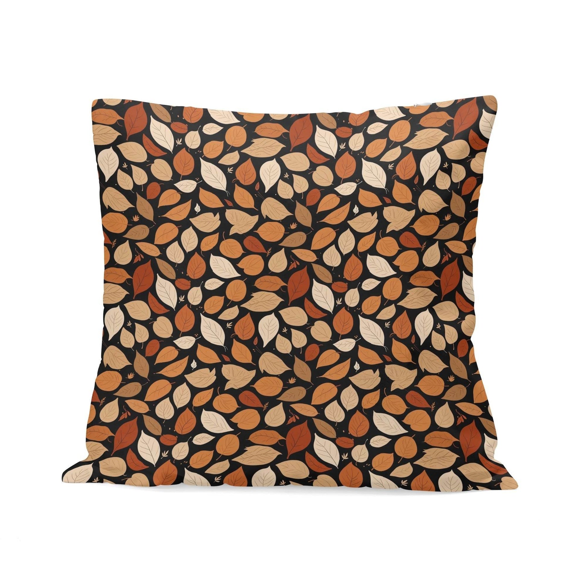 Red Leaves Peach Velvet 4 Pcs Square Pillow Case Covers (5 sizes) - DeRose Seasonal