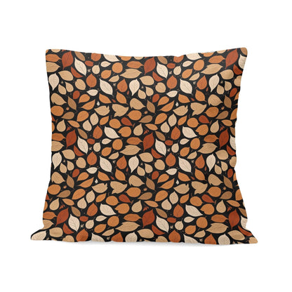 Red Leaves Peach Velvet 4 Pcs Square Pillow Case Covers (5 sizes) - DeRose Seasonal