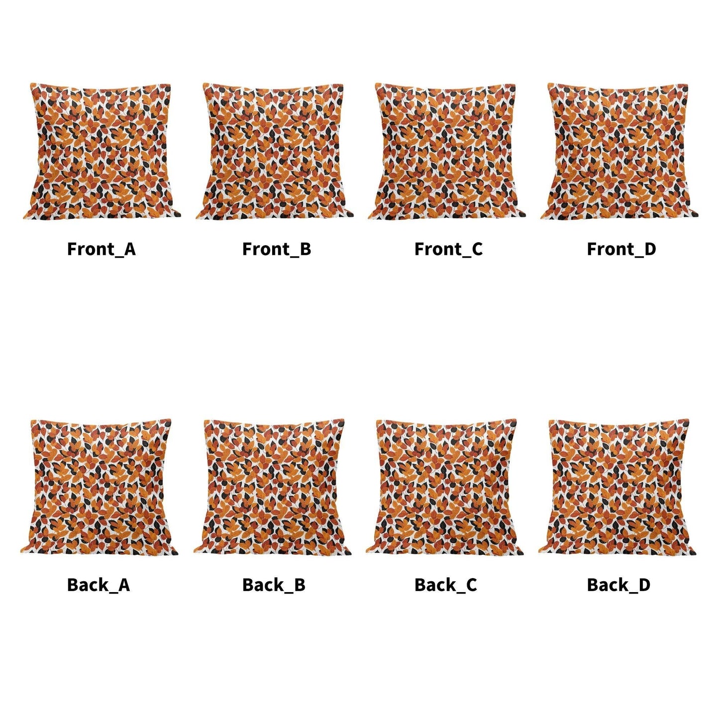 Red Autumn Peach Velvet 4 Pcs Square Pillow Case Covers (5 sizes) - DeRose Seasonal