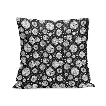 Black and White Ornament Peach Velvet 4 Pcs Square Pillow Case Covers (5 sizes) - DeRose Seasonal