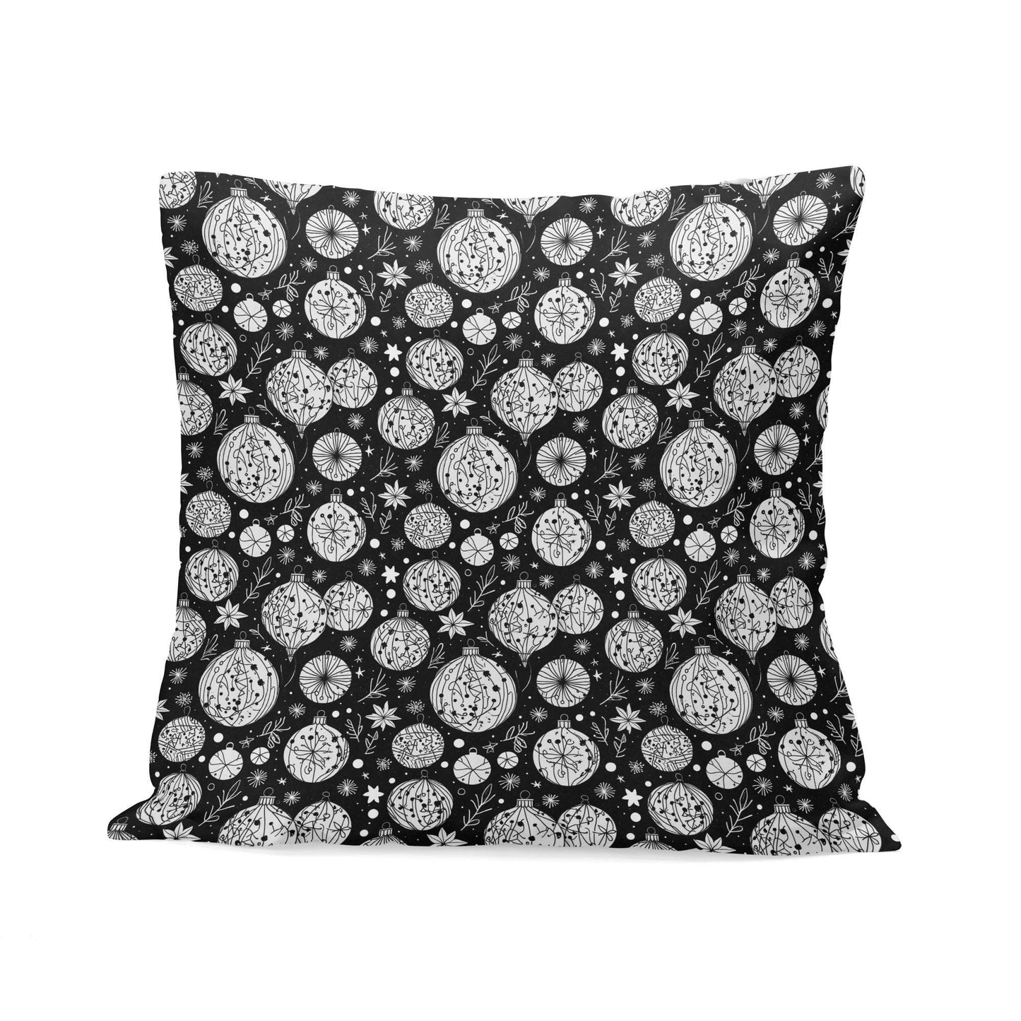 Black and White Ornament Peach Velvet 4 Pcs Square Pillow Case Covers (5 sizes) - DeRose Seasonal