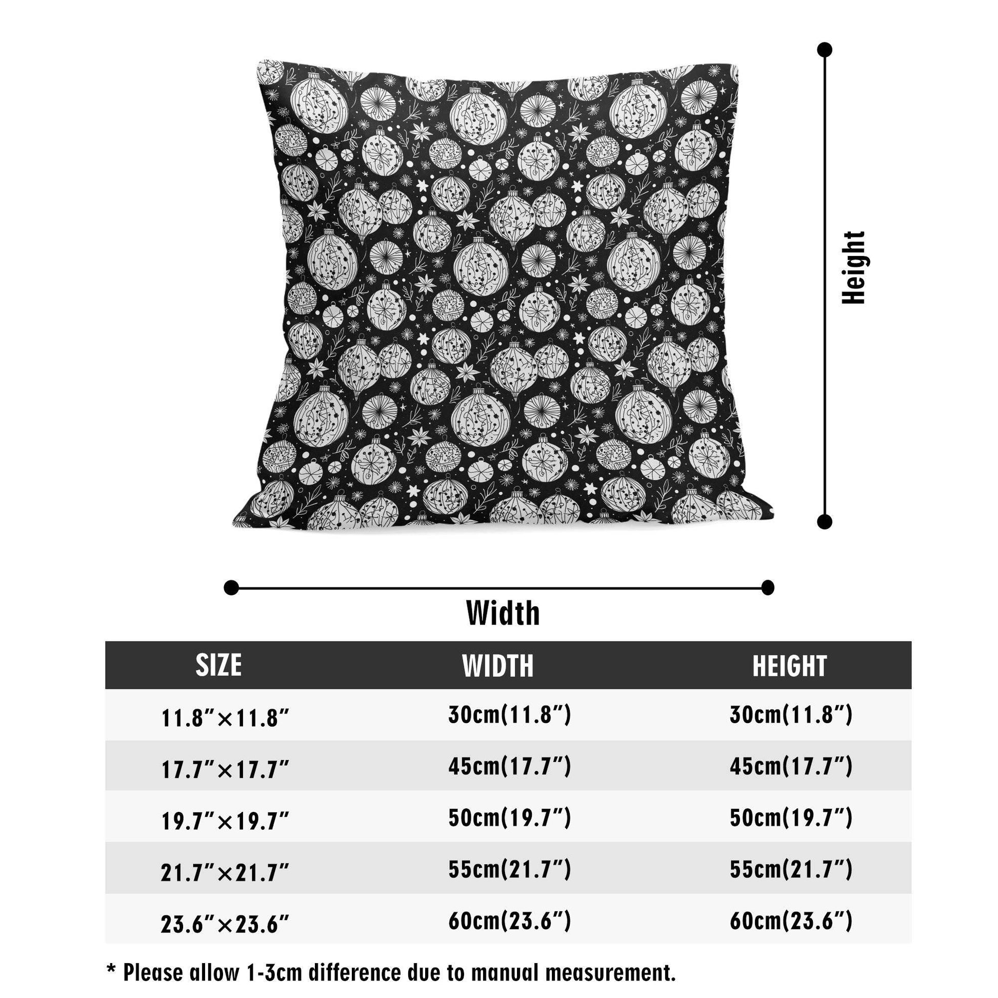 Black and White Ornament Peach Velvet 4 Pcs Square Pillow Case Covers (5 sizes) - DeRose Seasonal