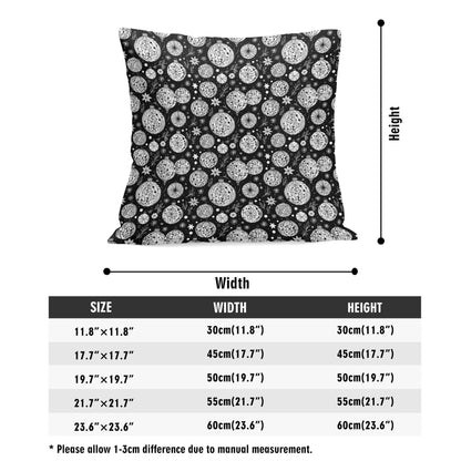 Black and White Ornament Peach Velvet 4 Pcs Square Pillow Case Covers (5 sizes) - DeRose Seasonal