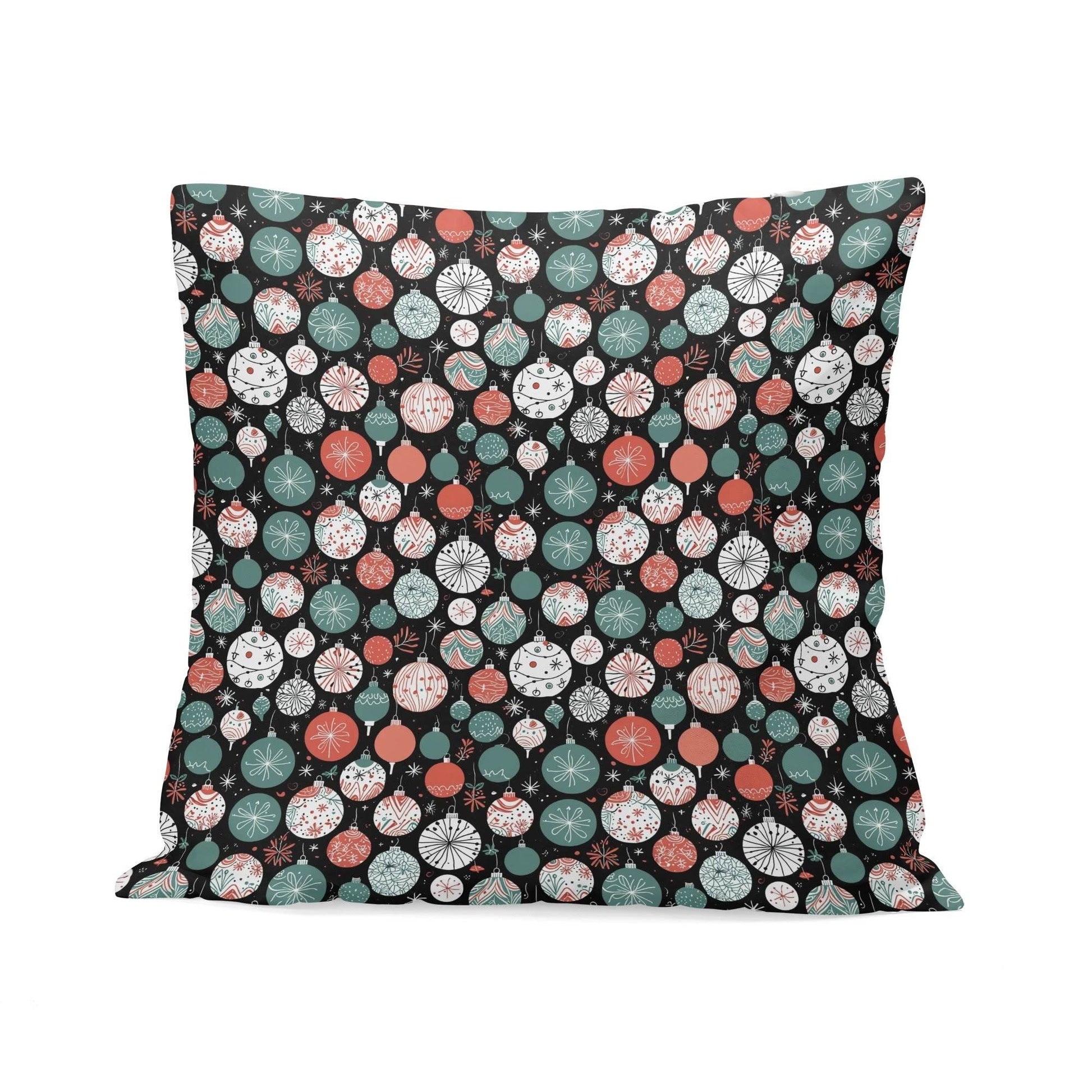 Colorful Ornaments Peach Velvet 4 Pcs Square Pillow Case Covers (5 sizes) - DeRose Seasonal