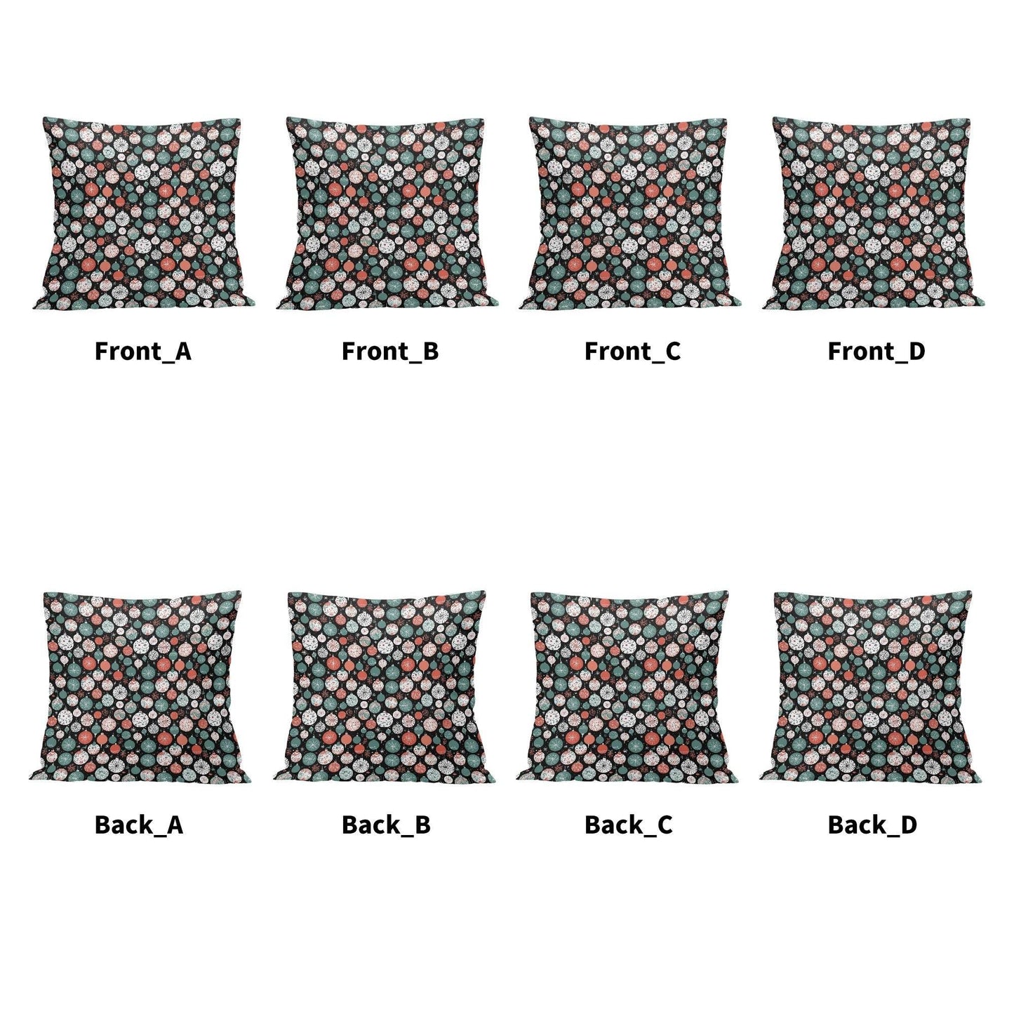 Colorful Ornaments Peach Velvet 4 Pcs Square Pillow Case Covers (5 sizes) - DeRose Seasonal