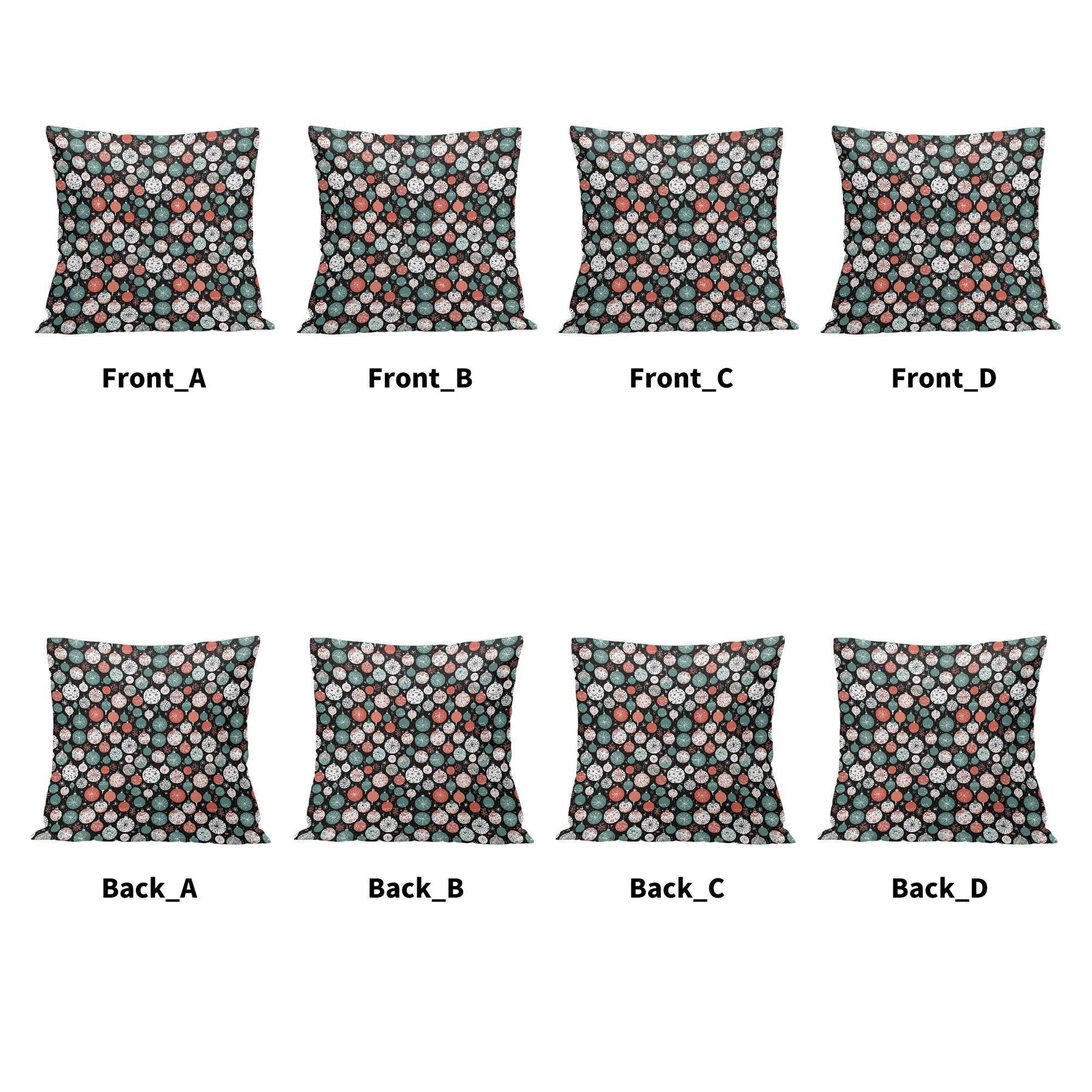 Colorful Ornaments Peach Velvet 4 Pcs Square Pillow Case Covers (5 sizes) - DeRose Seasonal