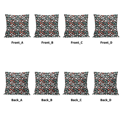 Colorful Ornaments Peach Velvet 4 Pcs Square Pillow Case Covers (5 sizes) - DeRose Seasonal