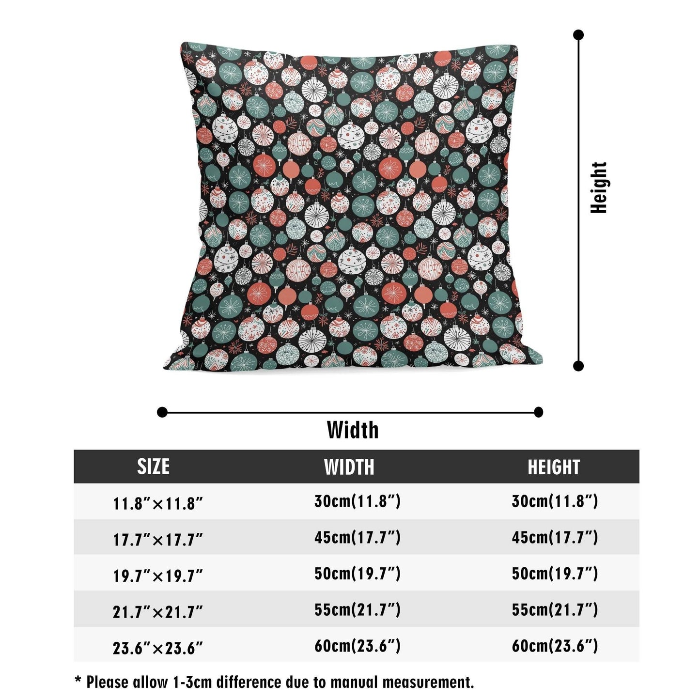 Colorful Ornaments Peach Velvet 4 Pcs Square Pillow Case Covers (5 sizes) - DeRose Seasonal